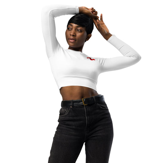 House Music Love Recycled long-sleeve crop top