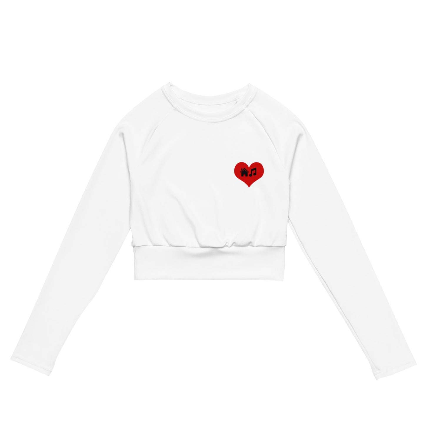 House Music Love Recycled long-sleeve crop top