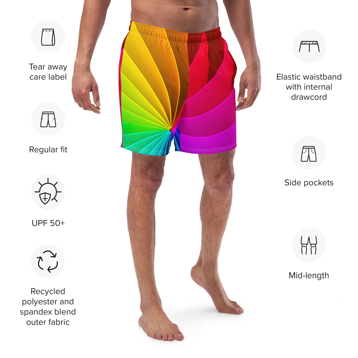 Logarithmic Spiral Men's Swim Trunks