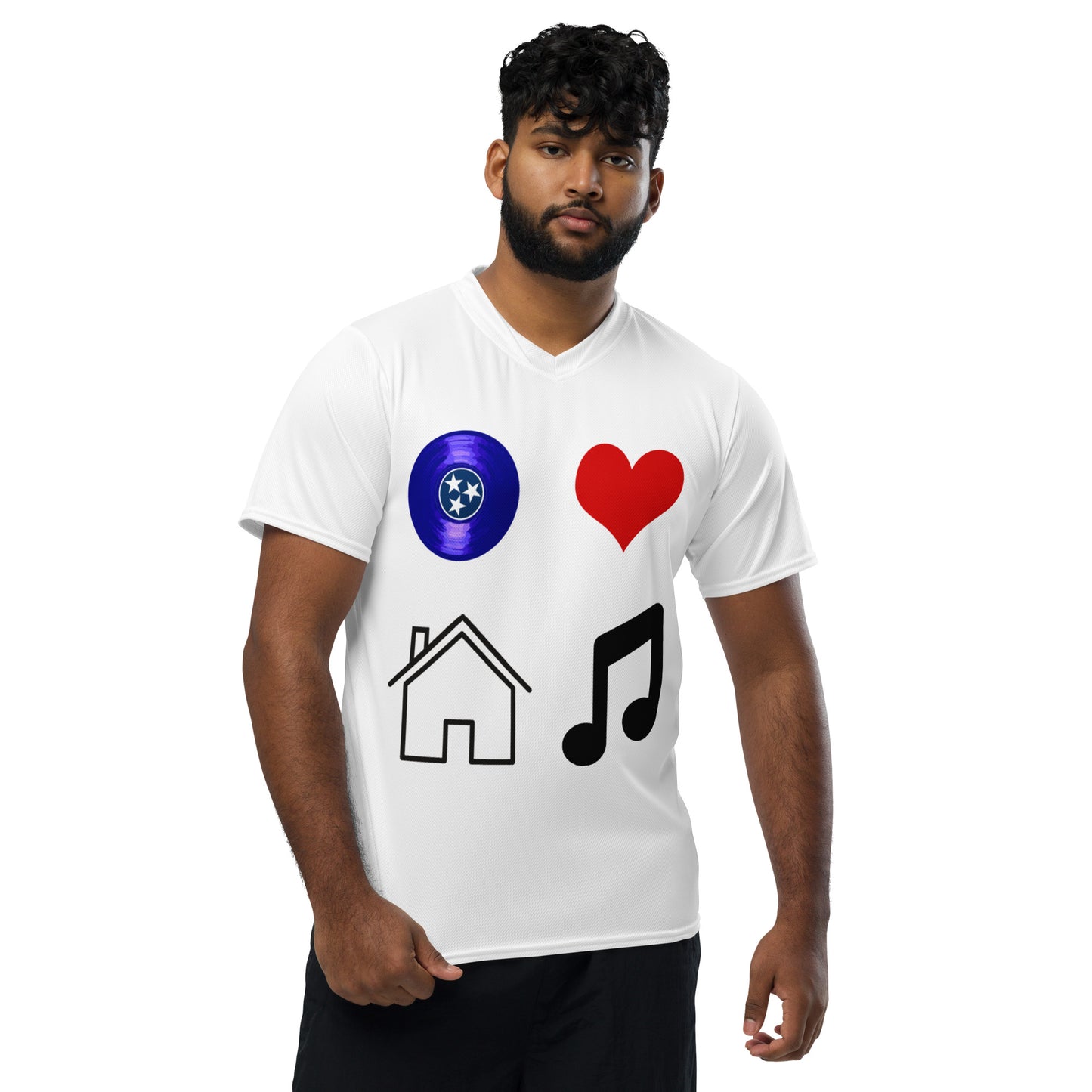 TN Loves House Music Recycled unisex sports jersey