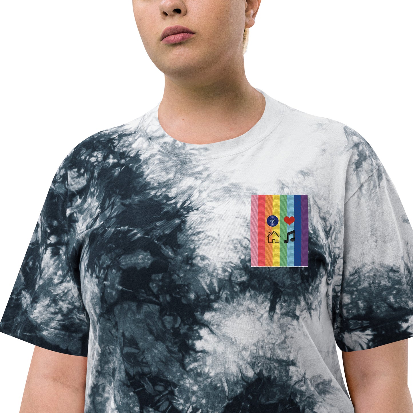 TN Love House Music Pride Oversized tie-dye t-shirt