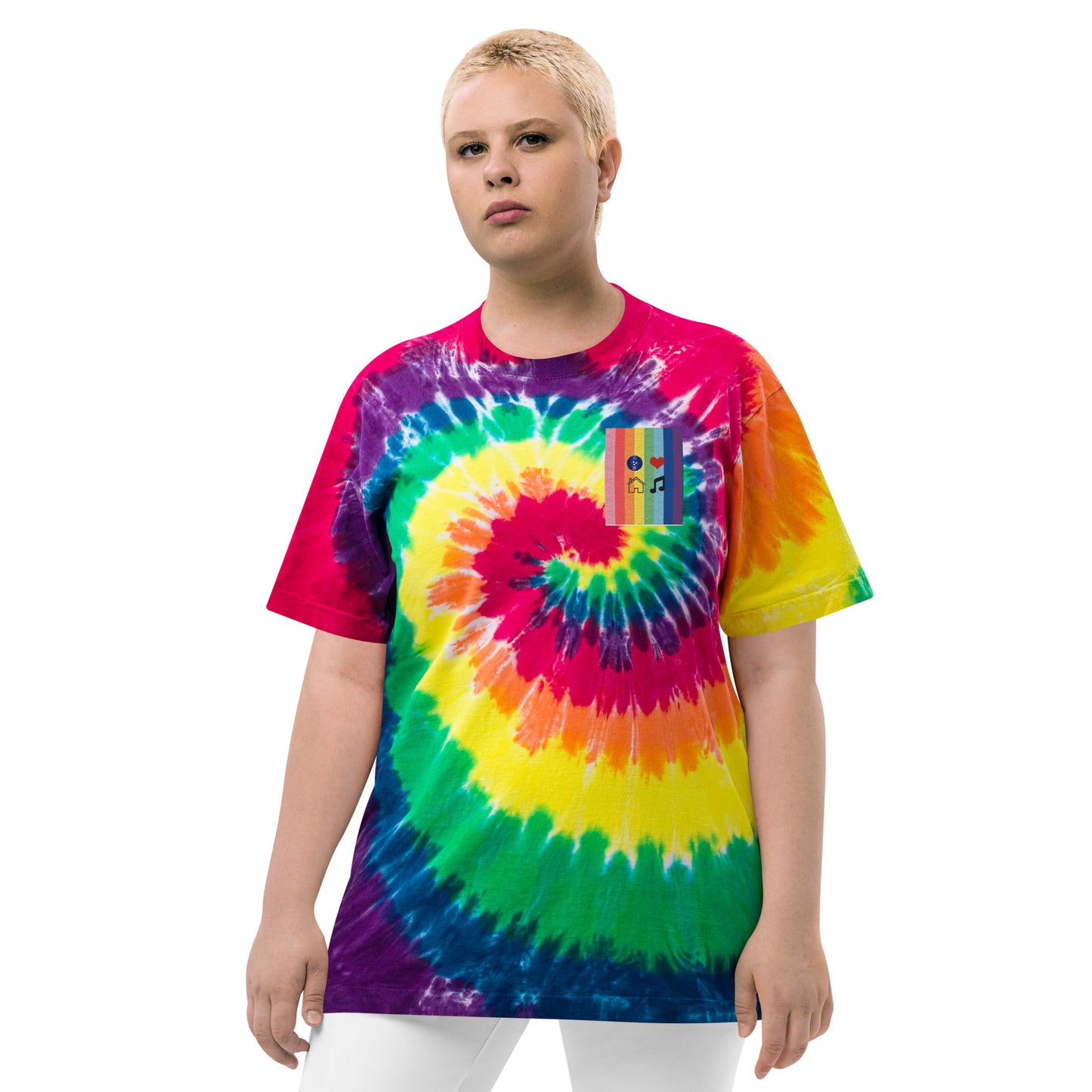 TN Love House Music Pride Oversized tie-dye t-shirt