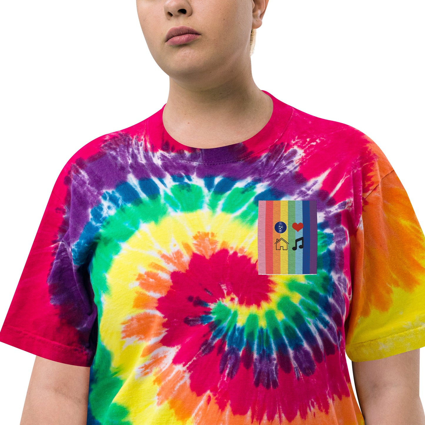 TN Love House Music Pride Oversized tie-dye t-shirt