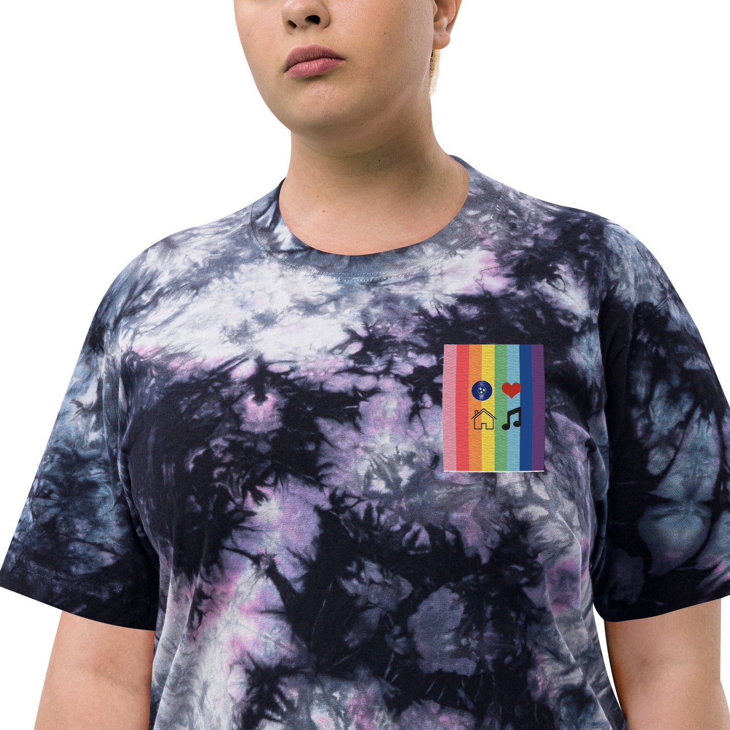 TN Love House Music Pride Oversized tie-dye t-shirt