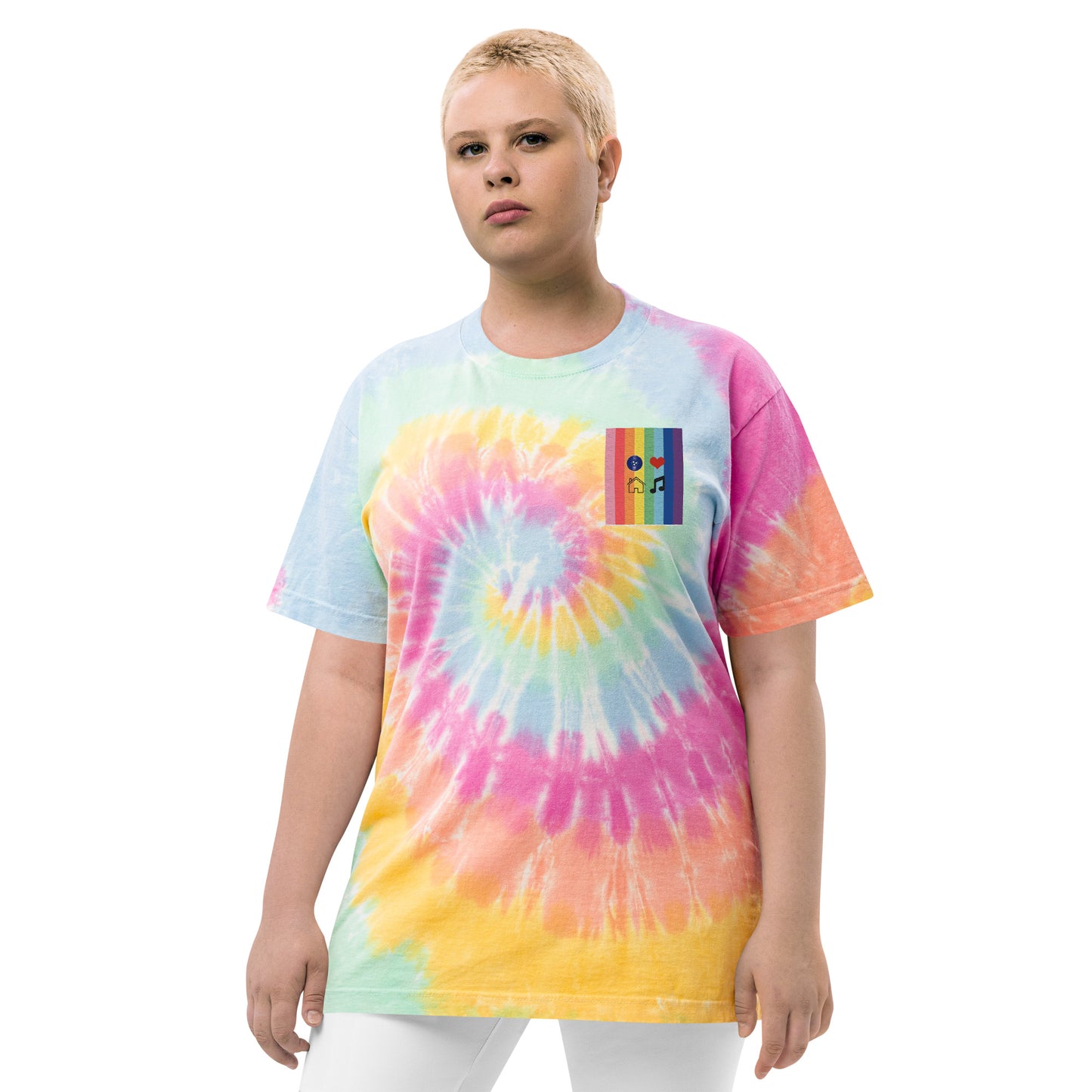 TN Love House Music Pride Oversized tie-dye t-shirt