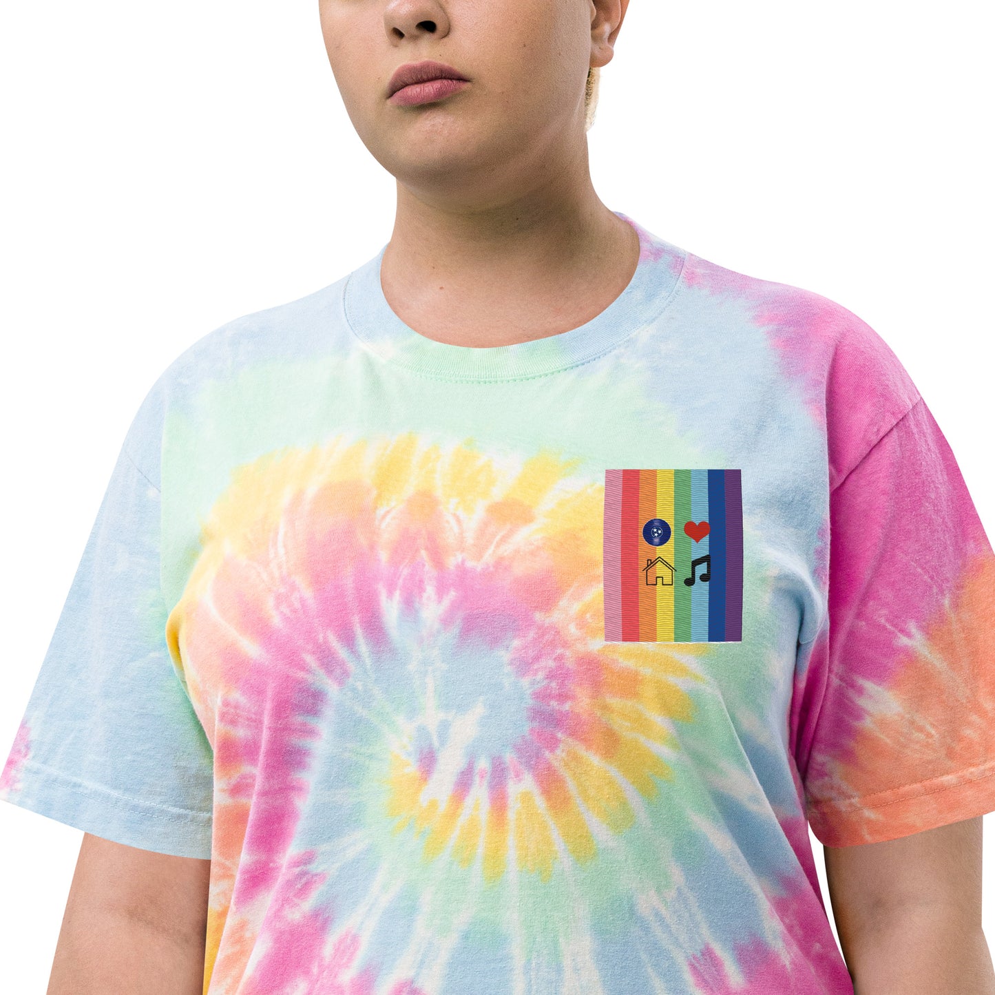 TN Love House Music Pride Oversized tie-dye t-shirt